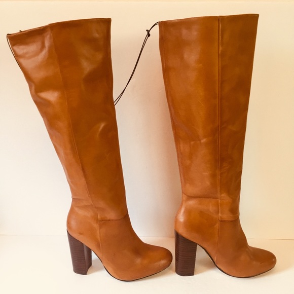 Maxgreat Tan (Brown) Leather Heeled Boots New NIB - Picture 6 of 8
